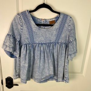 Super cute denim top!